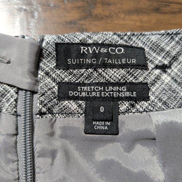 RW&CO pencil skirt grey plaid size 0 - Picture 6 of 16